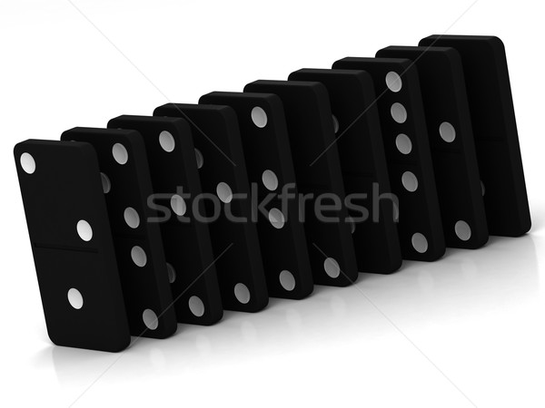 Stockfoto: Domino · zwarte · vallen · witte · abstract · steen