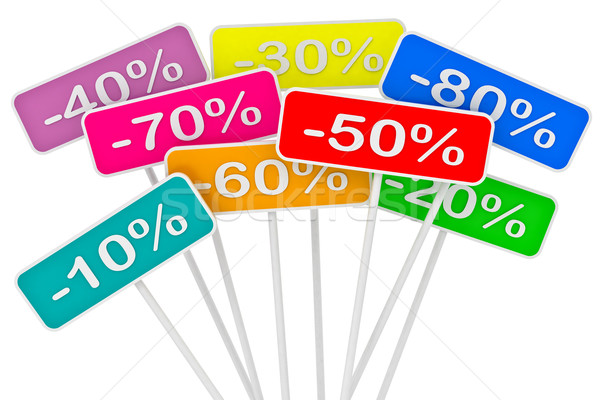 Verkoop poster procent korting witte winkelen Stockfoto © Lupen