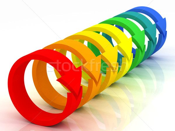 Gekleurd pijlen geven geïsoleerd teken regenboog Stockfoto © Lupen