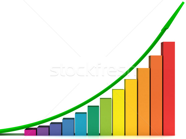 Zakelijke grafiek 3D groei diagram teken succes Stockfoto © Lupen