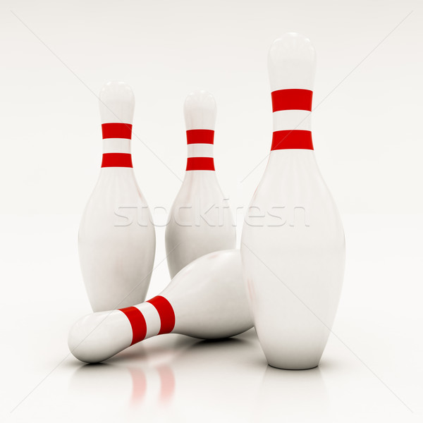 Witte bowling sport Rood spelen spel Stockfoto © Lupen