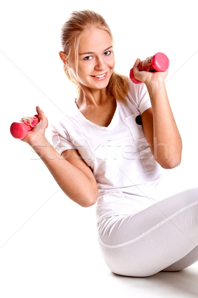 Roze handen vrouwen witte sport Stockfoto © Lupen