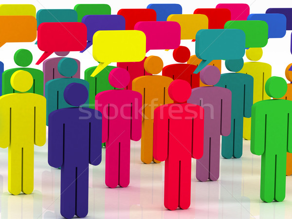 Réseau social coloré groupe de gens parler affaires réunion [[stock_photo]] © Lupen