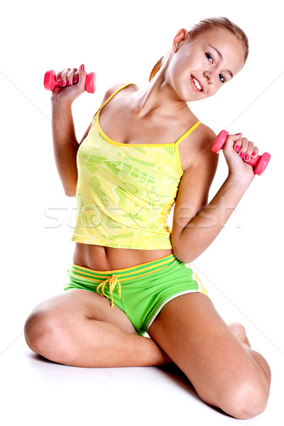Roze handen vrouwen witte sport Stockfoto © Lupen