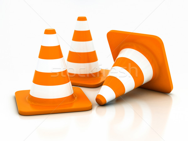 orange highway traffic cone Stock photo © Lupen