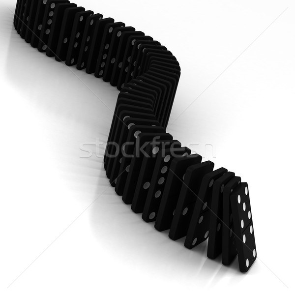 Domino zwarte vallen witte abstract steen Stockfoto © Lupen