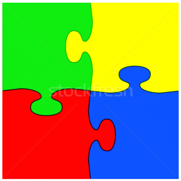 Regenboog puzzel witte patroon games objecten Stockfoto © Lupen