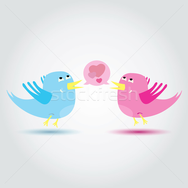 Birds love each other. A vector illustration Stock photo © Luppload