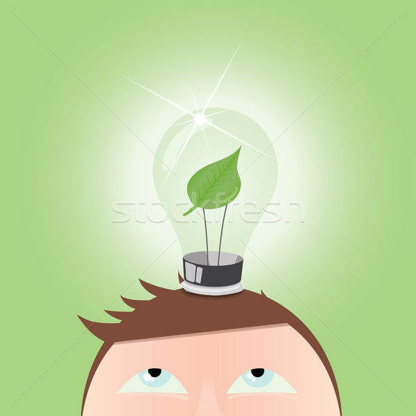Vector Green Light Bulb Stock photo © Luppload