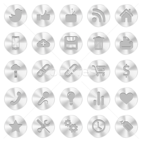 Sozialen Web Aluminium Symbole jpg Illustrator Stock foto © Luppload