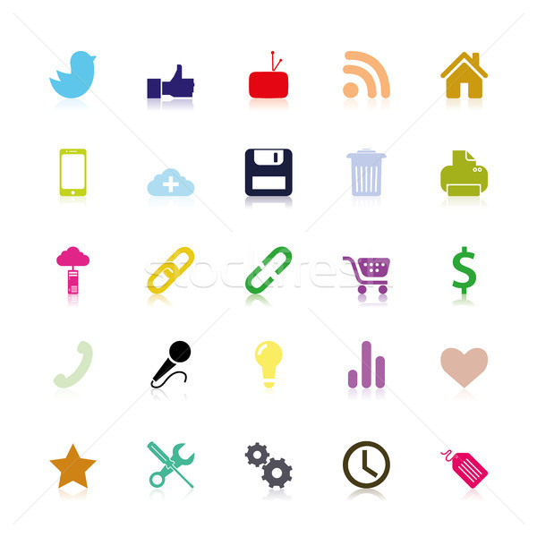 Colored social Icons Stock photo © Luppload