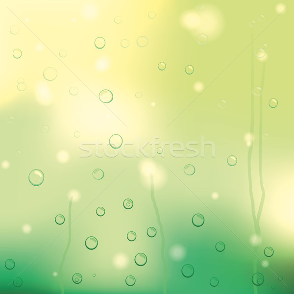Drops of rain on yellow glass Stock photo © Luppload