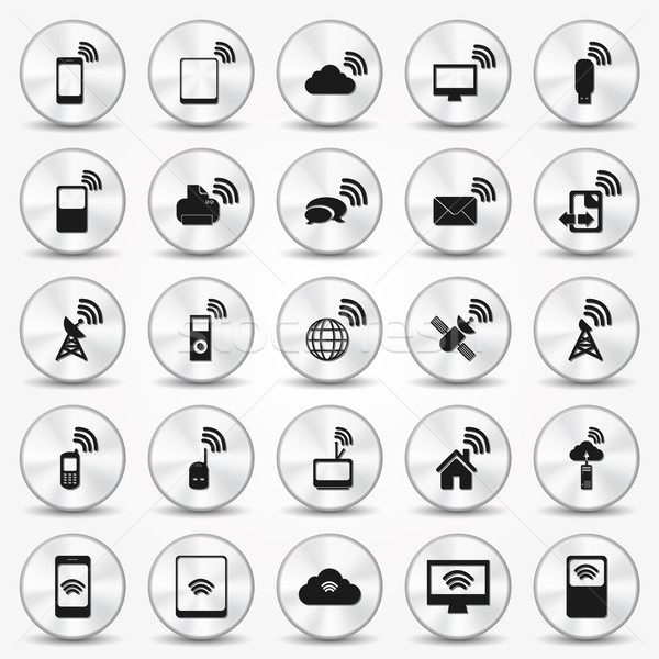 Okostelefon wifi ikon gombok illusztrált illustrator Stock fotó © Luppload
