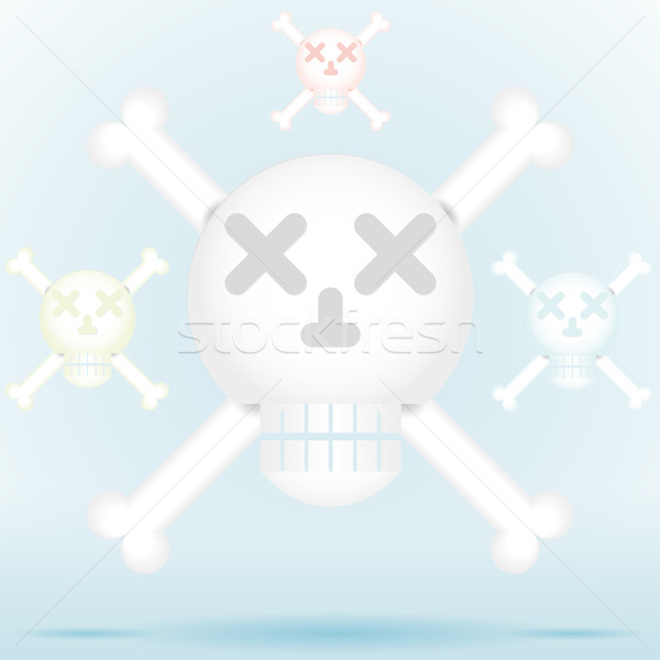 Skull and crossbones icon style in different color Stock photo © Luppload