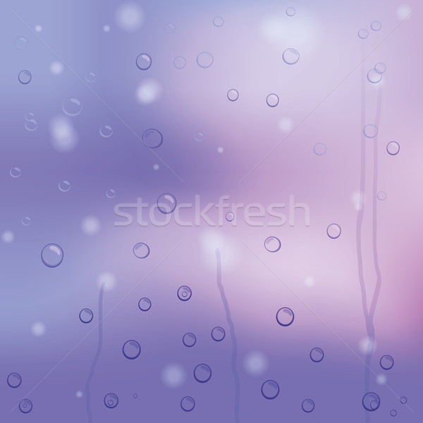 vector raindrops on purple glass Stock photo © Luppload