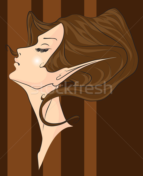 Portré nő egyszerű gyönyörű női arc profil Stock fotó © LVJONOK