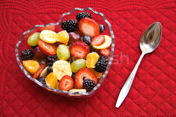 Heart-Shaped Bowl of Fruit Stock photo © LynneAlbright