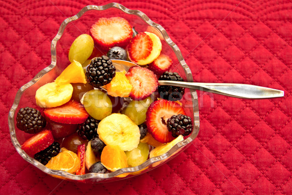 Heart-Shaped Bowl of Mixed Fruit Stock photo © LynneAlbright