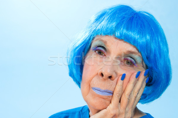 Sad Blue Lady Stock photo © LynneAlbright