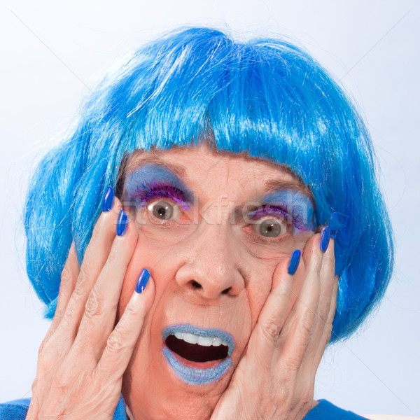 Amazed Blue Lady Stock photo © LynneAlbright