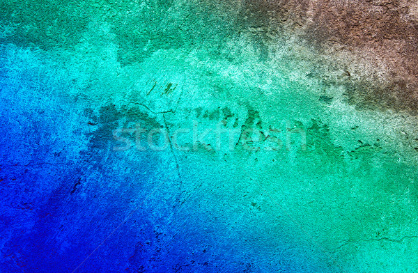 Abandoned turquoise wall background. Stock photo © lypnyk2