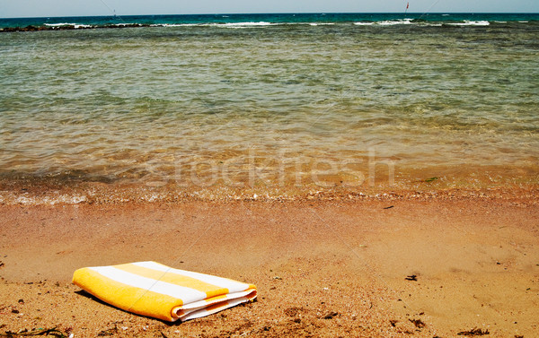 Turkus morza ręcznik piękna plaży wody Zdjęcia stock © lypnyk2