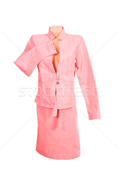 Chic Denim Anzug weiß stylish rosa Stock foto © lypnyk2
