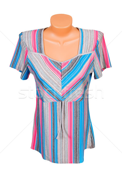Elegancki pasiasty sukienka nowoczesne tunika odizolowany Zdjęcia stock © lypnyk2