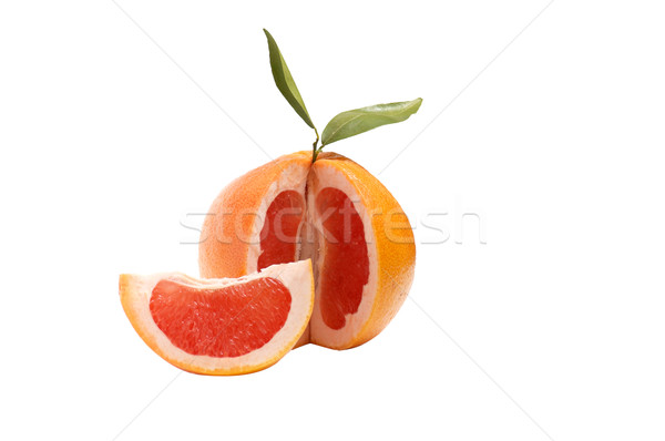 Stock photo: Grapefruit on a white .