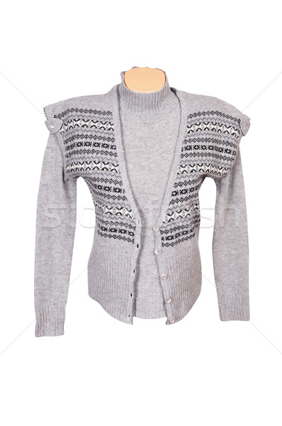 Stock photo: Stylish warm waistcoat and sweater on a white