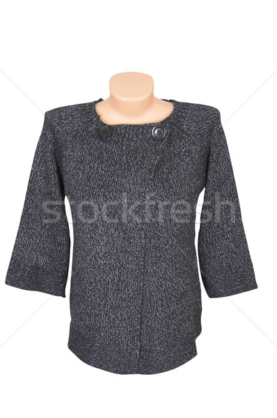 Zdjęcia stock: Modny · sweter · rozpinany · biały · elegancki · szary · odizolowany