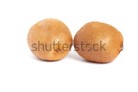 Stock photo: Two  shaggy kiwis on white background.