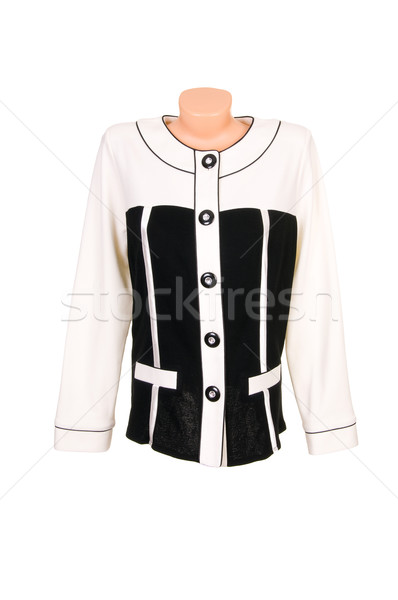 Bluza alb trendy izolat epocă femeie Imagine de stoc © lypnyk2