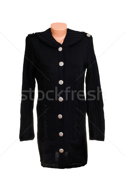 Nobel stylish Kleid weiß schwarzes Kleid isoliert Stock foto © lypnyk2