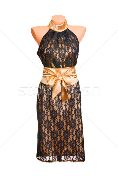 Chic Luxus Kleid nobel stylish golden Stock foto © lypnyk2