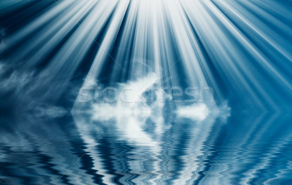 素晴らしい 太陽光線 海 幻想的な 青空 ストックフォト © lypnyk2