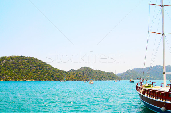 Wonderful view of  yachts in the bay. Stock photo © lypnyk2