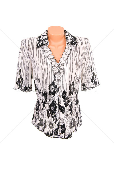 Moderna blusa blanco elegante aislado flores Foto stock © lypnyk2