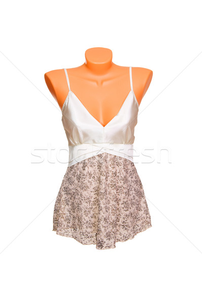 Kleid weiß nobel Tunika isoliert Stoff Stock foto © lypnyk2