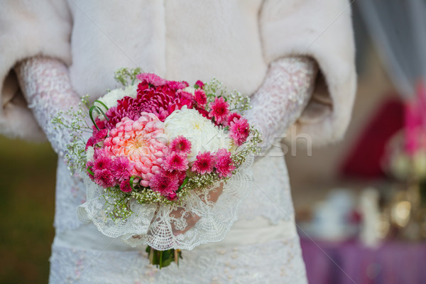 Bride holding wedding bouquet Stock photo © macsim