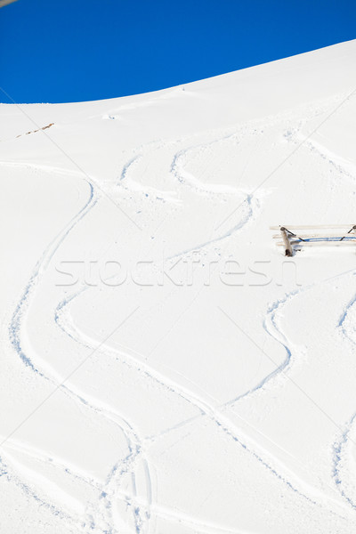 Snow background with ski and snowboard tracks Stock photo © macsim