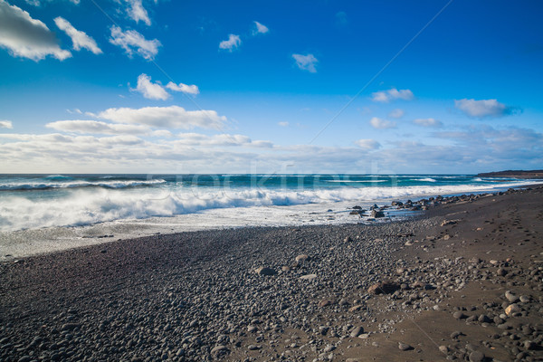 Exotic beach with black sand Stock photo © macsim