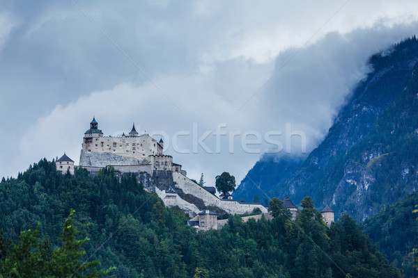 Castelo nebuloso montanha alpes verão verde Foto stock © macsim