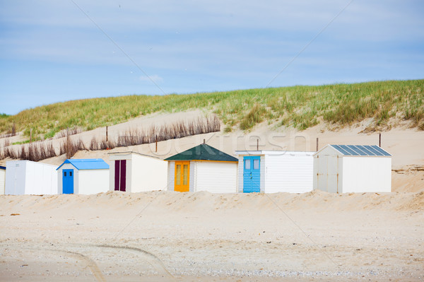 Stock photo: houses on the beach with blue sky