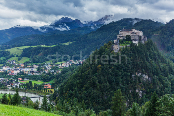 Castelo nebuloso montanha alpes verão verde Foto stock © macsim