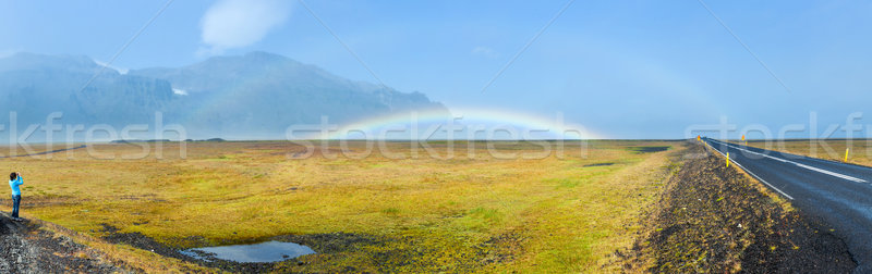 Iceland - rainbow over Ring Road Stock photo © macsim