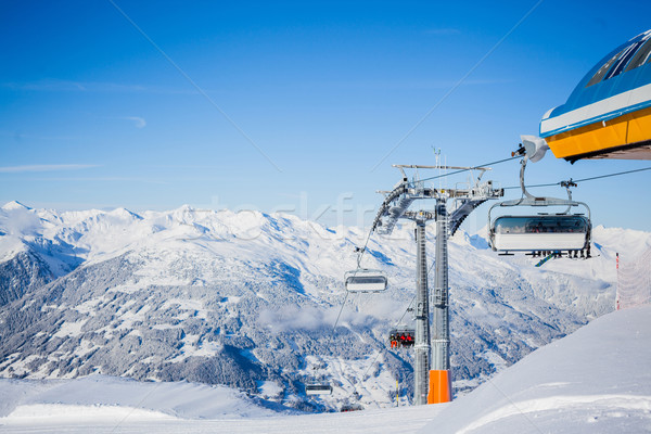 Stockfoto: Skiën · resort · Oostenrijk · alpine · berg · reizen