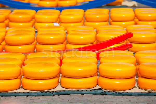 Holenderski ser wiele całość rynku pomarańczowy Zdjęcia stock © macsim