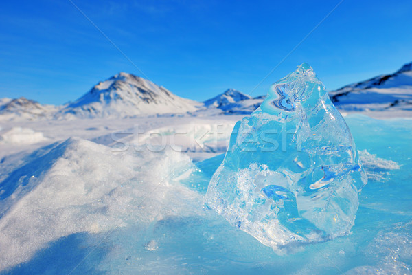 Foto stock: Montana · invierno · nieve · cubierto · océano · hielo