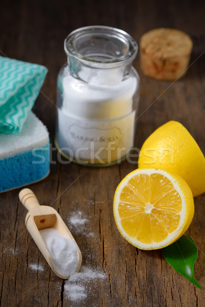 Natürlichen Reinigung Werkzeuge Zitrone Natrium Haus Stock foto © mady70